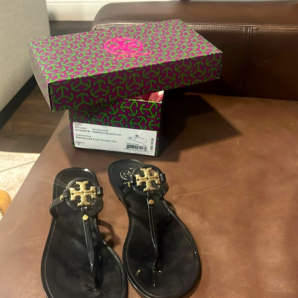 Tory Burch black jelly sandals